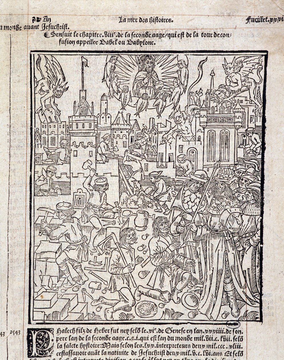 Byggeplass. Frankrike 1400-tallet av Unknown artist