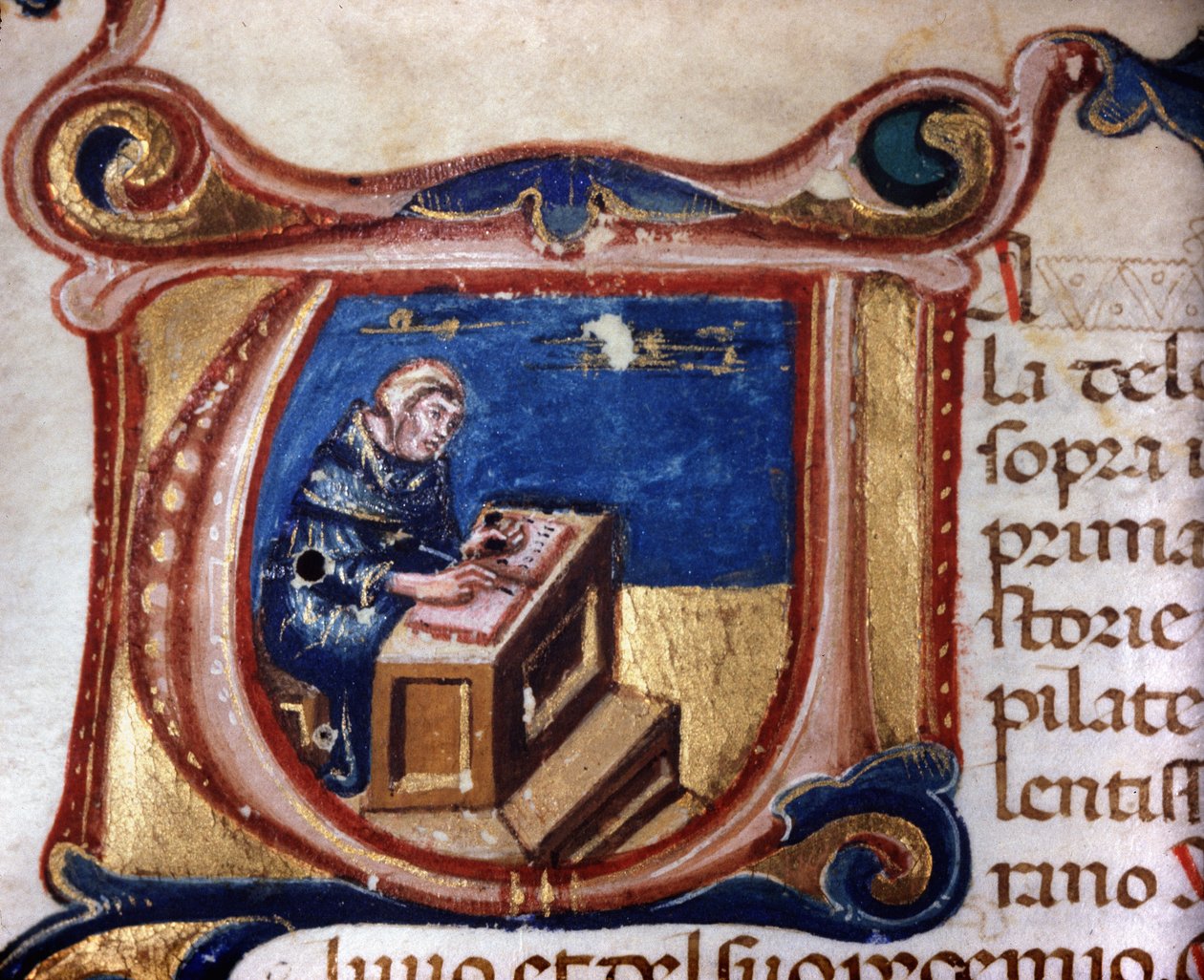 Kopi munk. 1200-talls manuskript. Biblioteca Trivulziana, Milano av Unknown artist