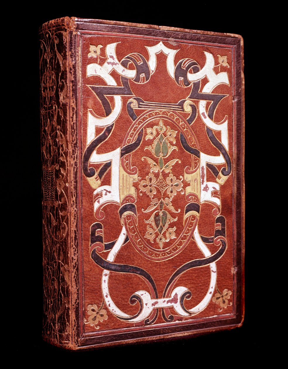 Kopi av Bibelen på latin som tilhører John Grolier de Servieres (1479-1565), tresorier og bibliofil, til den røde marokkinbindingen (Bibelen med Grolier-bokbind) Chantilly musee Conde av Unknown artist