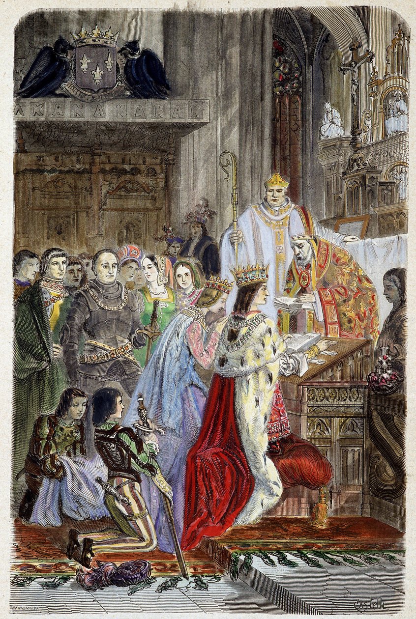 Kroningen av keiser Otton I (912-973) av pave Johannes XII i 962 - i «Histoire des popes», av Maurice Lachatre av Unknown artist