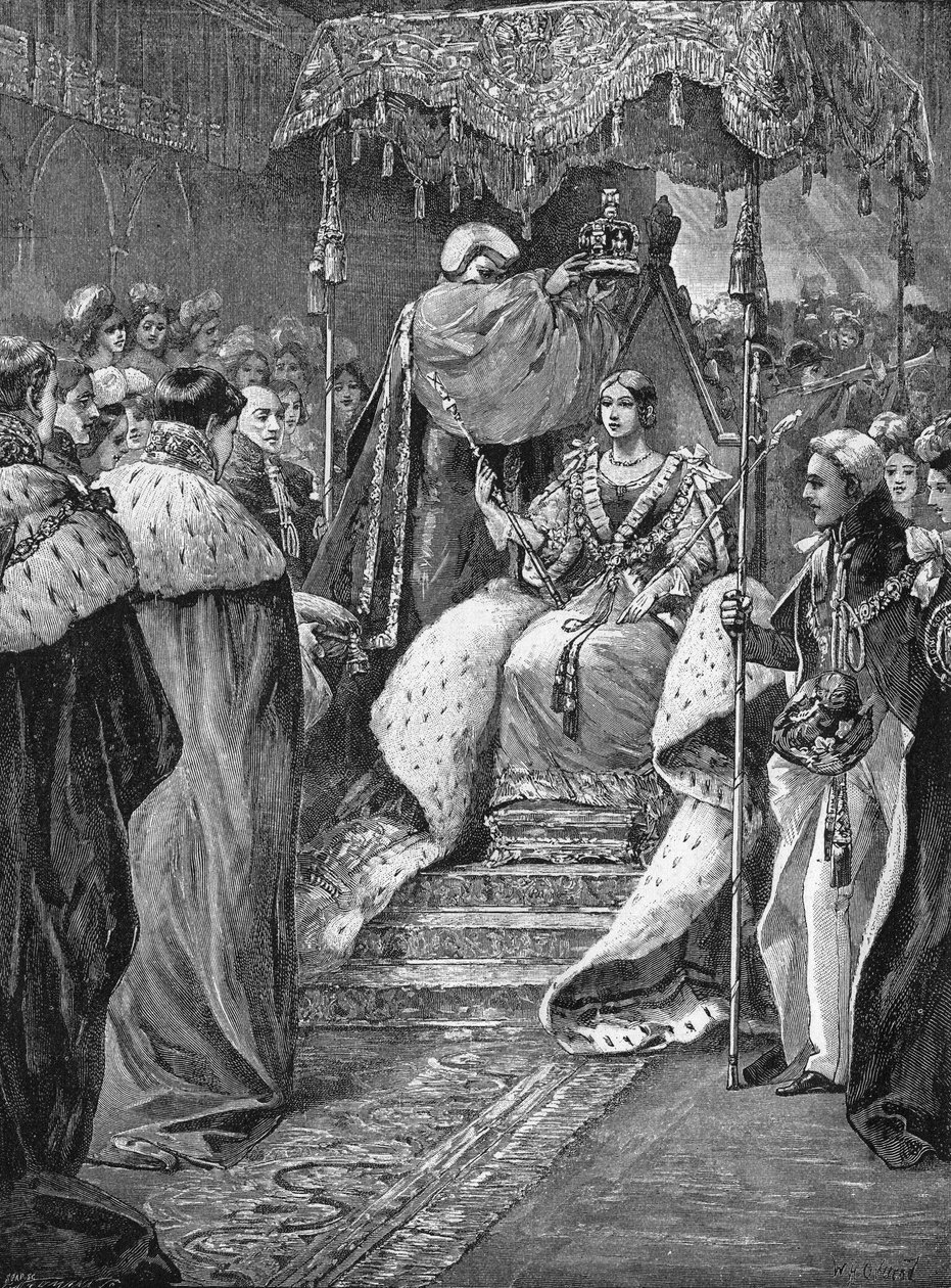 Kroningen av dronning Victoria Iere av Angleterre, London, Westminster Abbey, 28. juni av Unknown artist