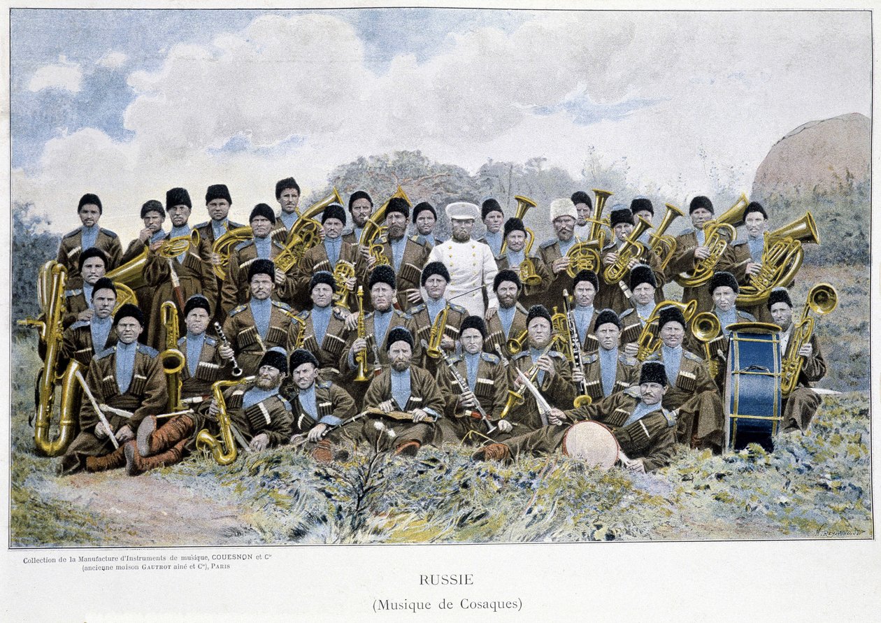 Cossack musikkorps i Russland på 1800-tallet. av Unknown artist