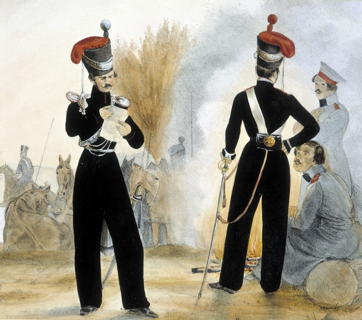 Kosakksoldater fra det lille Russland rundt 1840. av Unknown artist