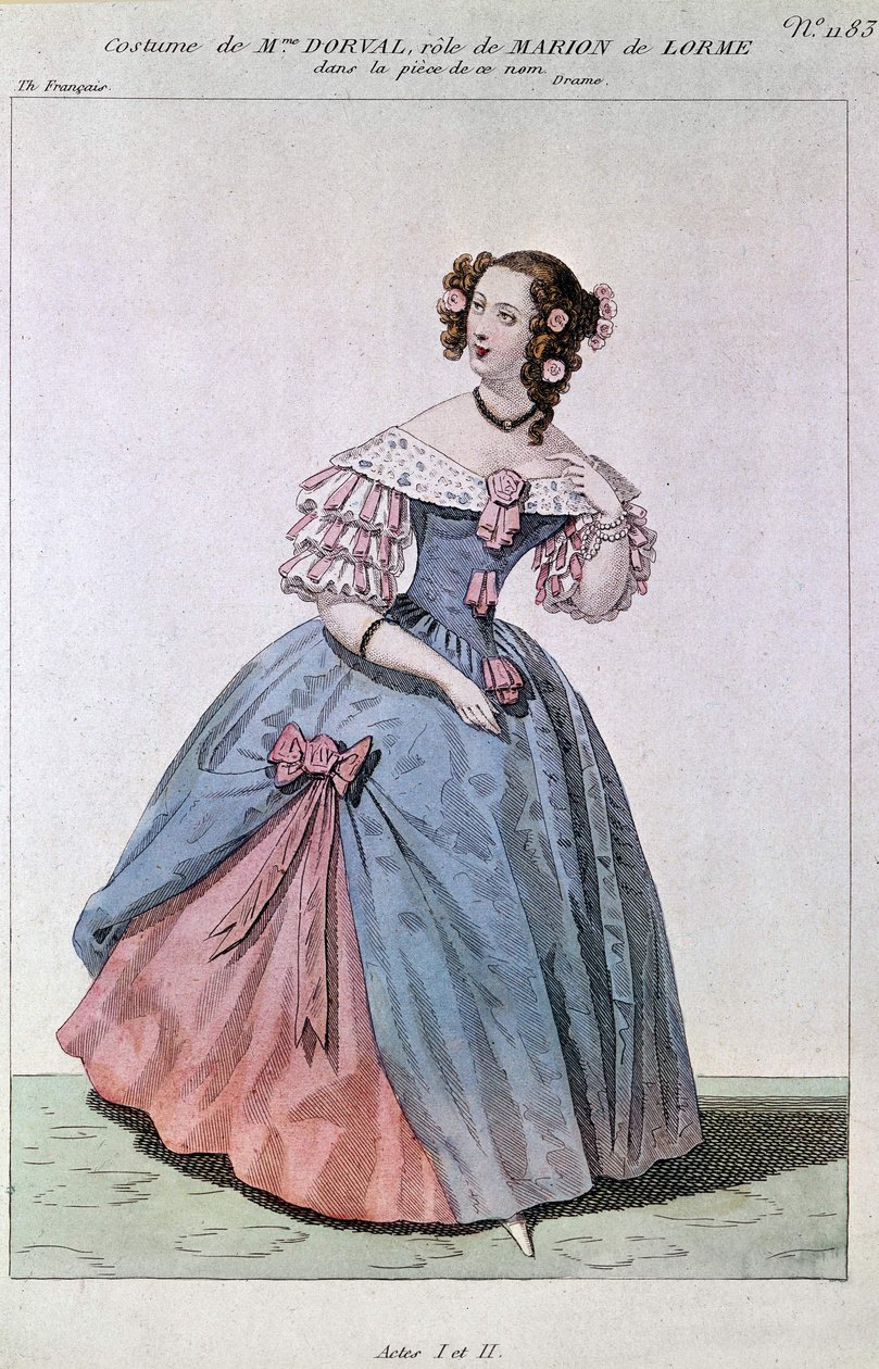 Costume of Madame Dorval in the role of Marion de Lorme by Victor Hugo. av Unknown artist