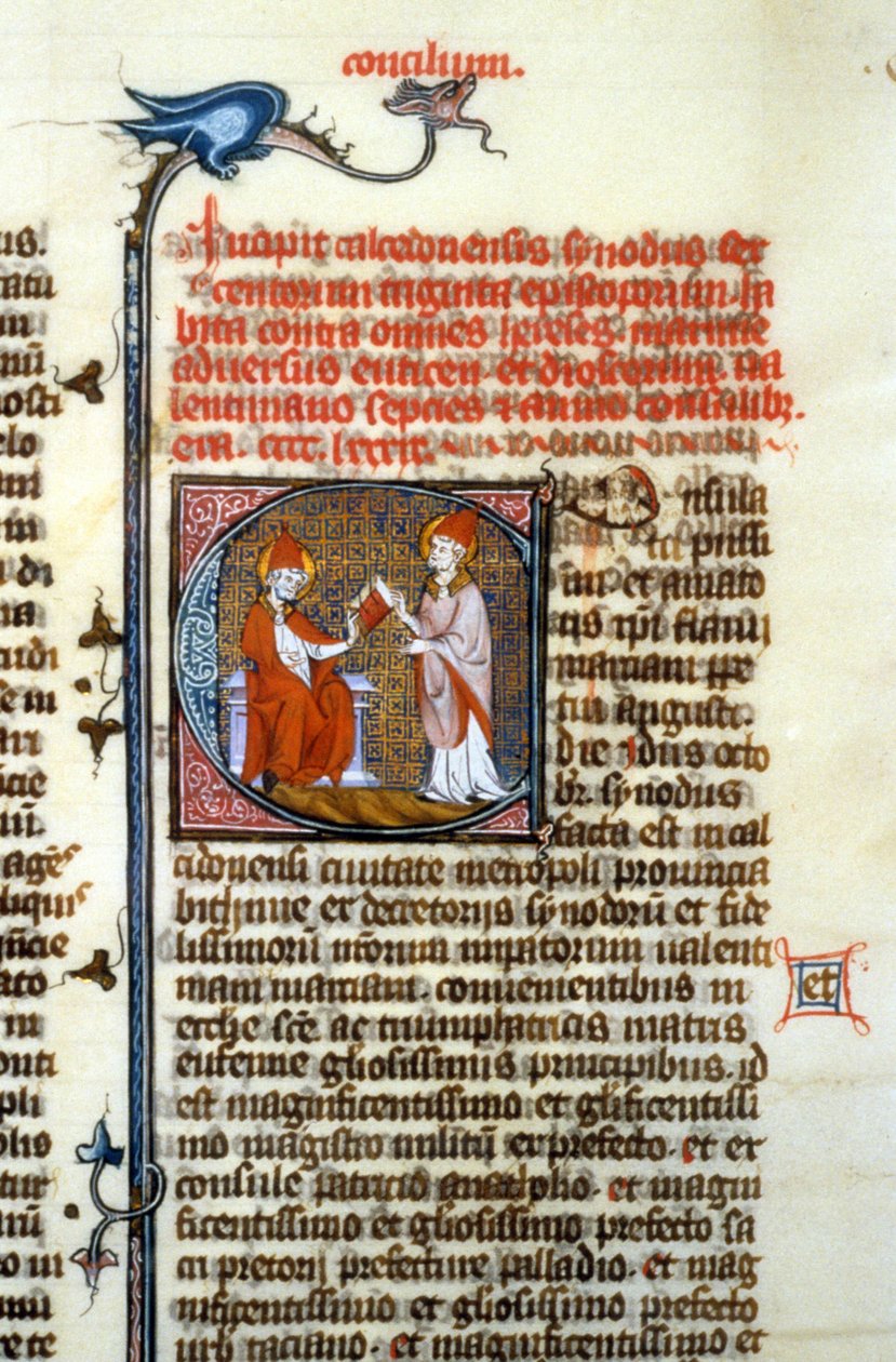 Council of Chalcedony, 451 - Miniatyr av middelalderen (ref. 365, 428r). Toulouse bibliotek (tlf: 05 62 27 66 66) av Unknown artist