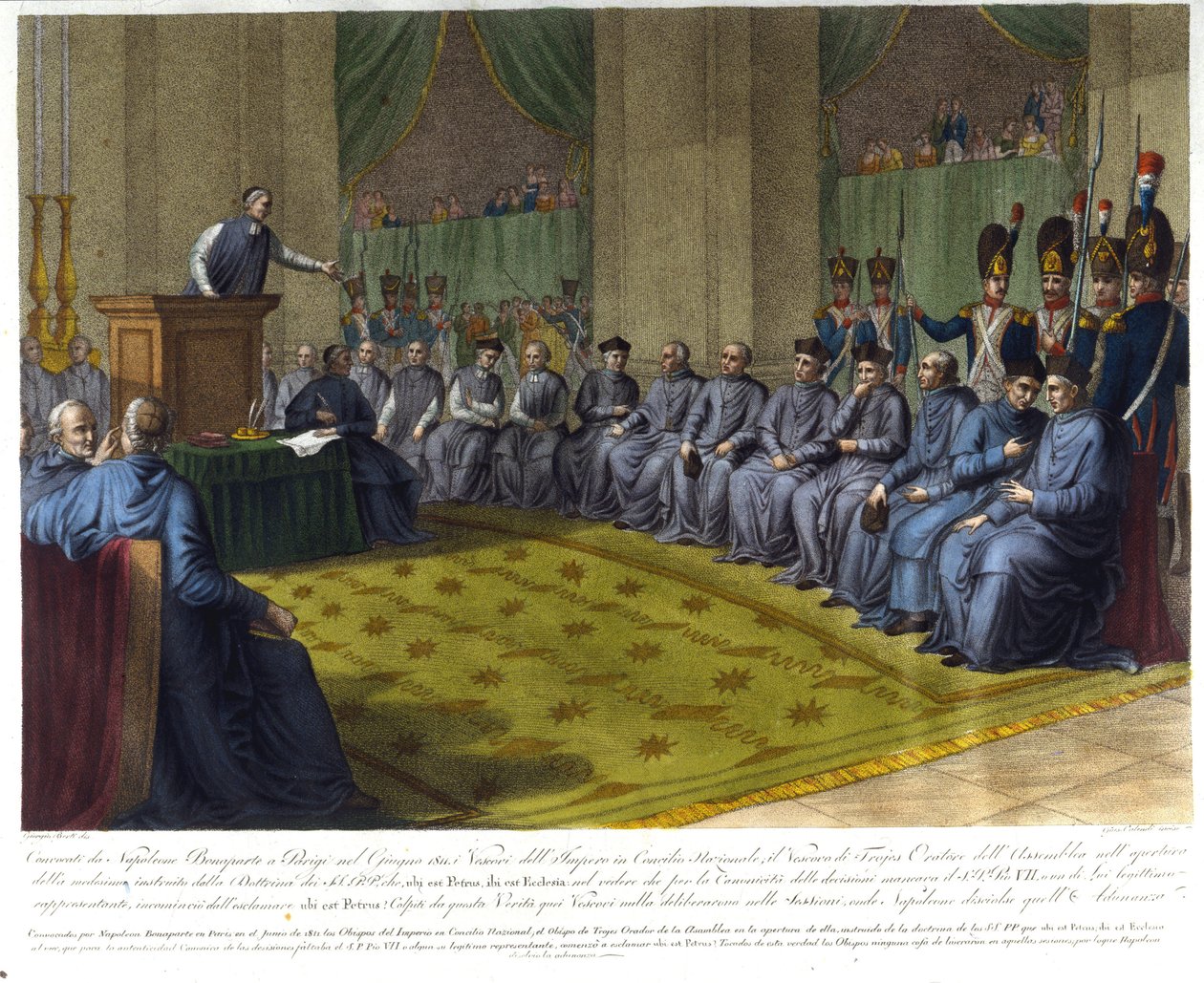 Council of the Bishops of the Empire innkalt av Napoleon Bonaparte i Paris. 1811. av Unknown artist