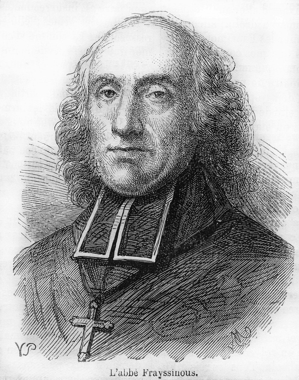 Grev Denis de Frayssinous (1765-1841), fransk prelat, biskop av Hermopolis, minister for kirkelige anliggender og offentlig instruksjon. Gravering fra 1844. av Unknown artist