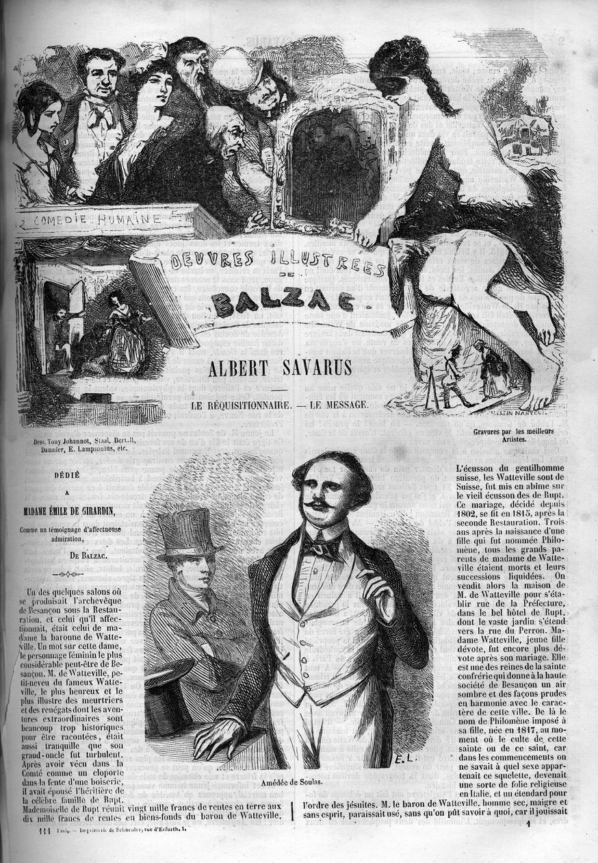 Omslag til romanen "" Albert Savarus "" av Unknown artist