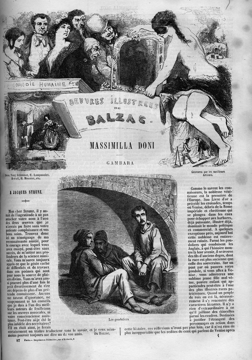 Omslag til romanen "" Massimilla Doni "" av Unknown artist