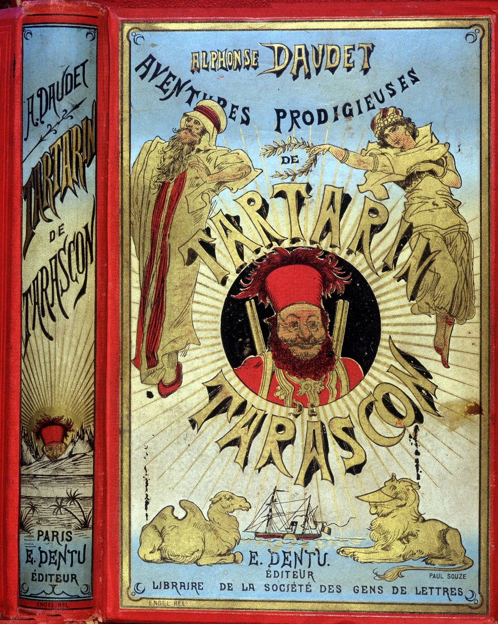 Cover av Daudets "" Prodigious Adventures of Tartarin de Tarascon". av Unknown artist