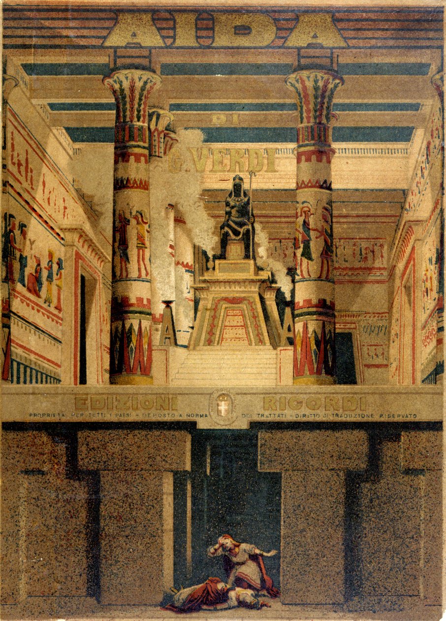 Omslag til første partitur av "" Aida"" av Giuseppe Verdi.Ricordi Edition. av Unknown artist