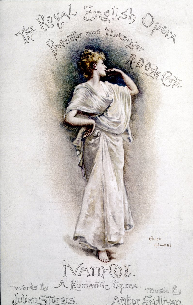 Cover av programmet til operaen "Ivanhoe" (etter Walter Scott) av den britiske komponisten Arthur Sullivan (1842-1900) 31. januar av Unknown artist