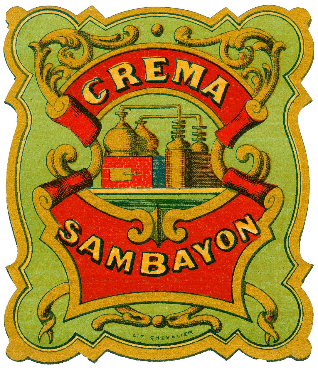 Crema Sambayon alkoholreklame (kromolitografi, slutten av 1800-tallet) av Unknown artist