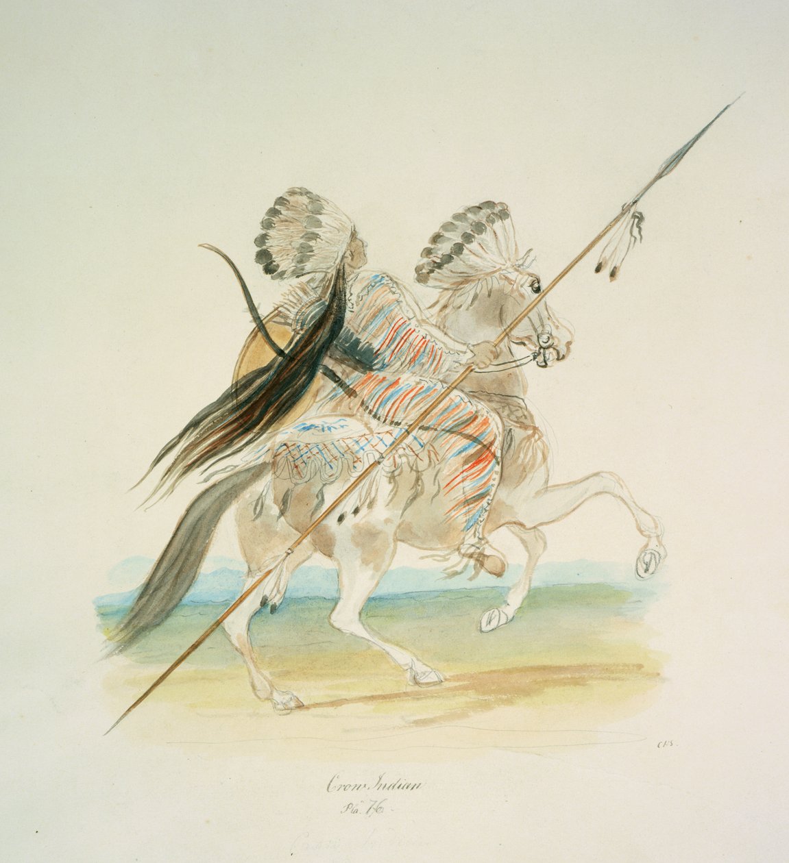 Crow Indian, ca. 1843-50 (akvarell) av Unknown artist