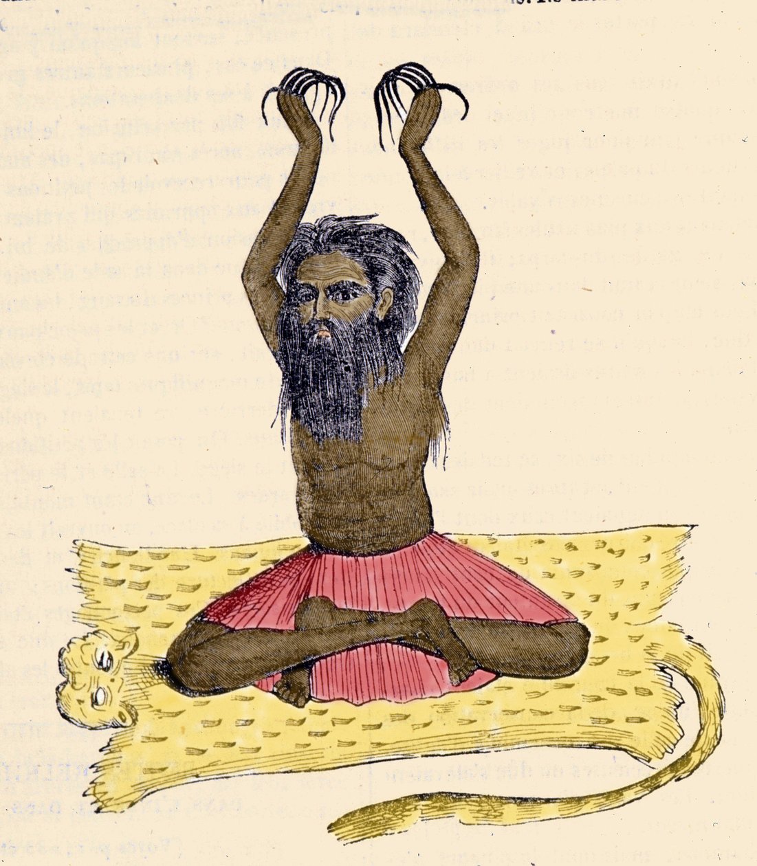 Kultur, sivilisasjon og indisk samfunn: Portrett av en fakir (faquir) med lange negler, India. av Unknown artist
