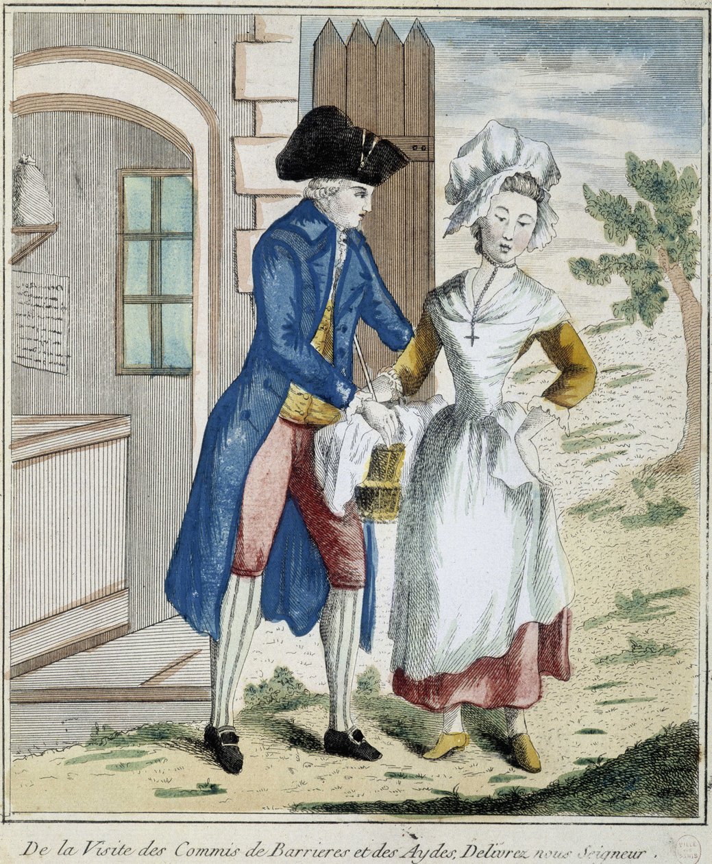 Toll: sperreavgift - karikatur rundt 1800 av Unknown artist