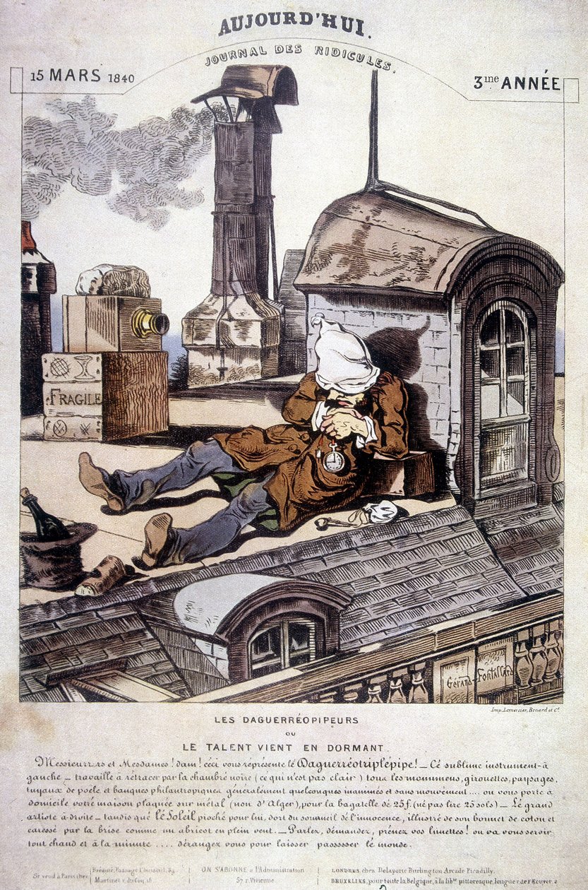 Daguerreopipers eller Talent kommer i søvn. Ironisk artikkel mot det nye fotografyrket. I "" Today, journal of ridicules"", den 15/03/1840. av Unknown artist