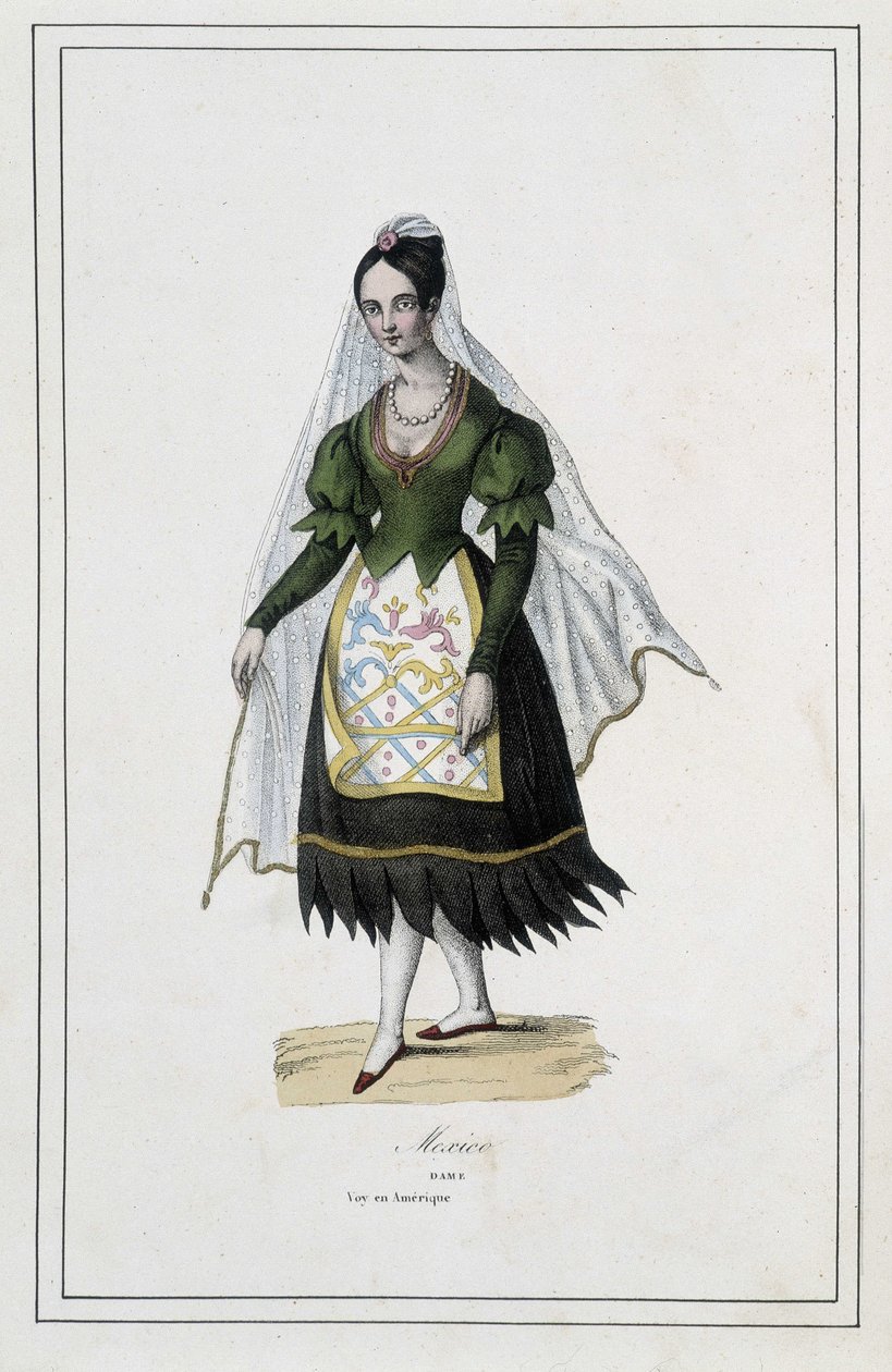 Dame de Mexico - i "The different peoples of the earth"" av Father Paul Jonhanneaud, Librairie des Bons livres av Unknown artist