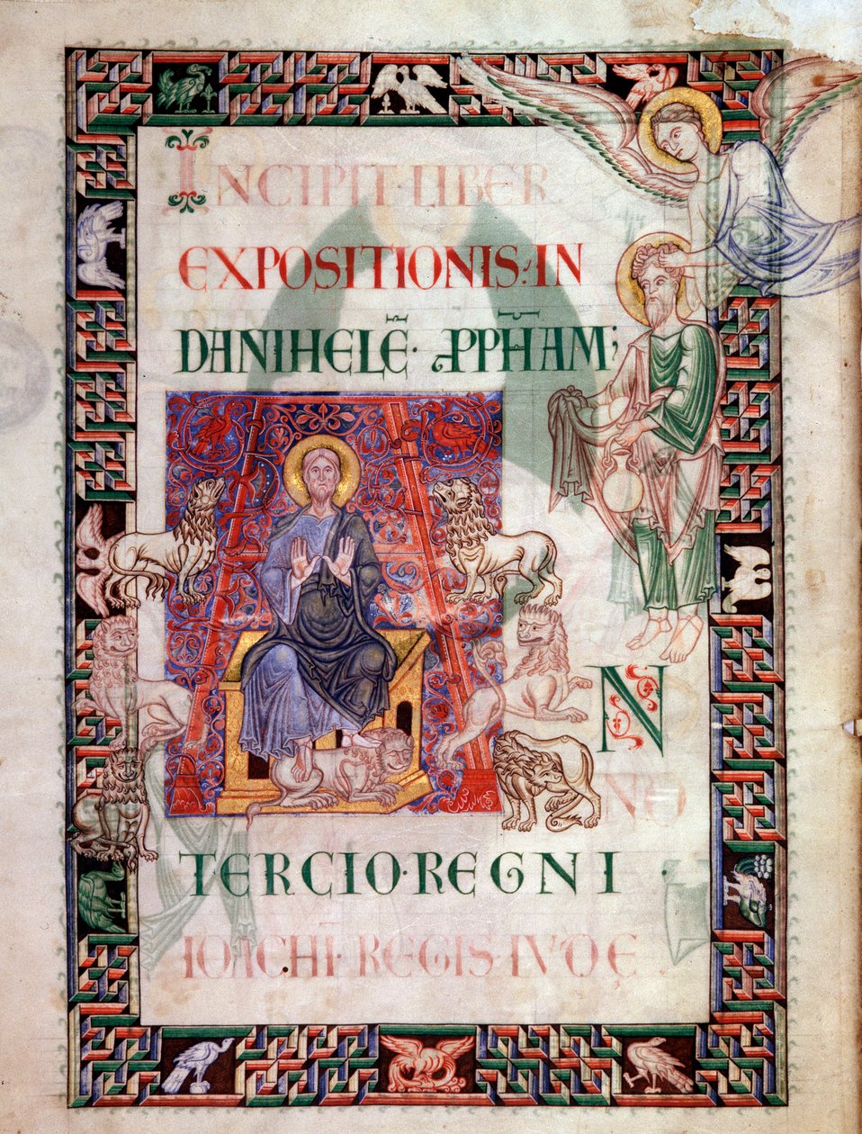 Daniel i løvens hule reddet av profeten Habakkuk (Habakkuk, Habakkuk, Habakkuk, Habakkuk, Habakkuk) Miniatyr hentet fra manuskriptet "Ancient History to Caesar", av Saint John of Acre av Unknown artist