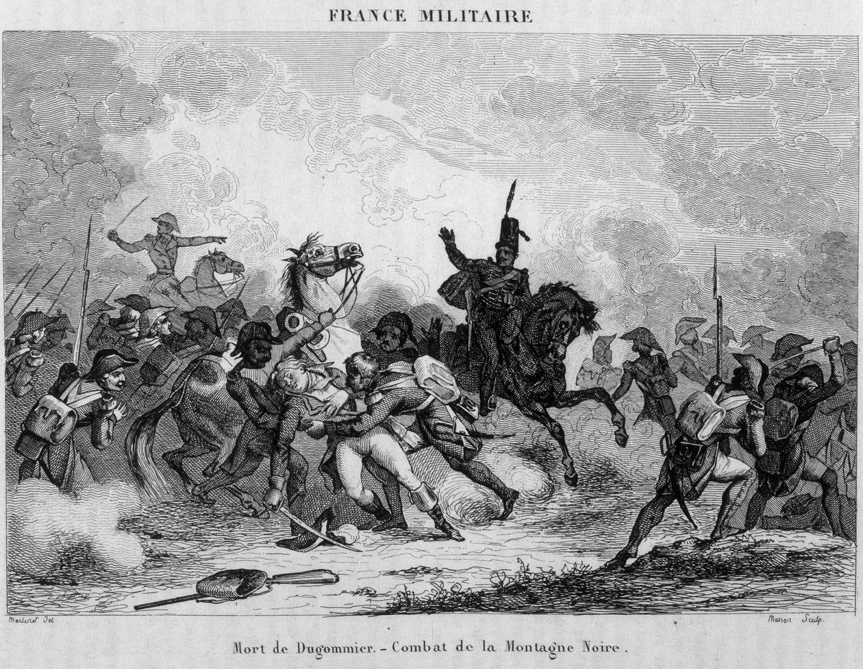 Death of Dugommier - Black Mountain-kamp mot spanjolene. av Unknown artist