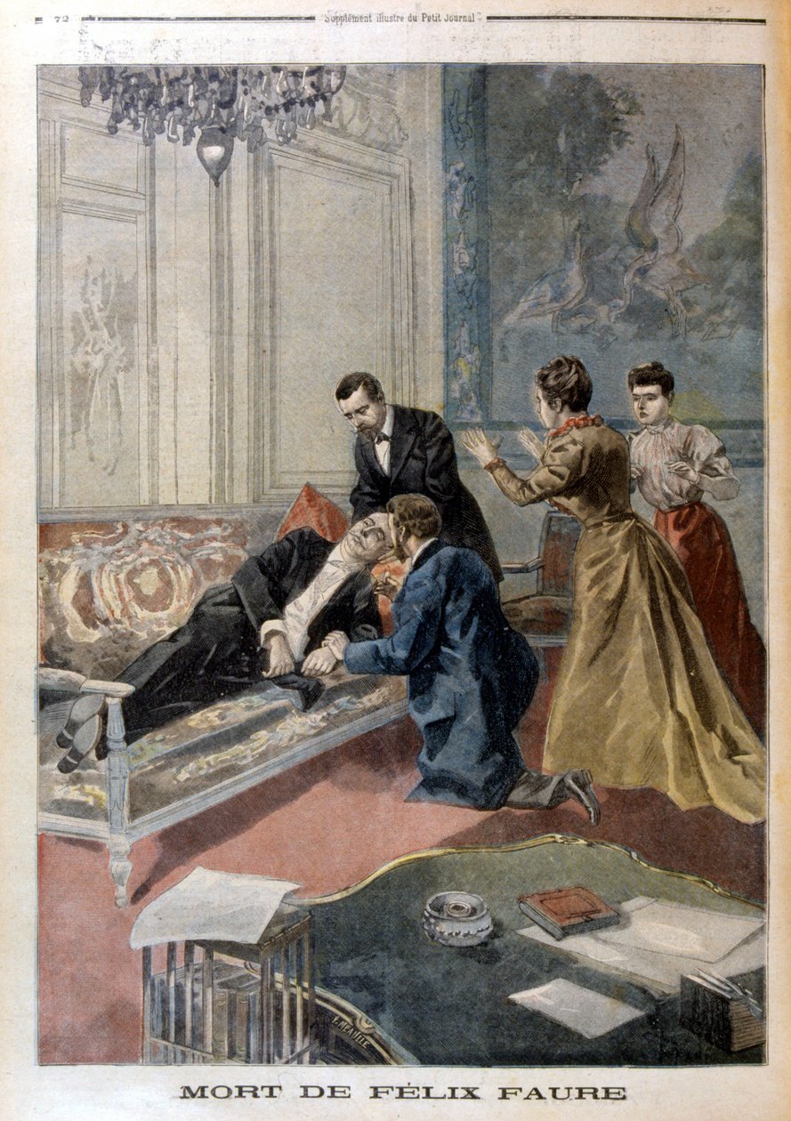 Félix Faures død i salongene til Elysée - i "" Le Petite Journal"" av 26.02.1899 av Unknown artist