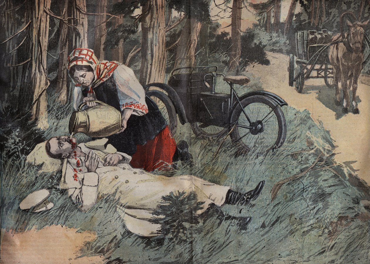 Death of Grand Duke George Alexandrovich of Russia (1871-1899), a Abbas Tuman (Caucasus) (George Aleksandrovich of Russia) engraving from Le-Pelerin” of 1899 av Unknown artist