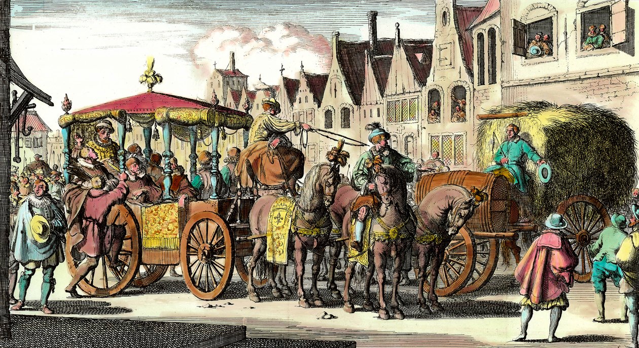 Død av Henry IV: Attentat på Henry IV (1553 - 1610) 14. mai 1610 av Francois Ravaillac (1578 - 1610). Gravering fra 1600-tallet. Privat samling. av Unknown artist