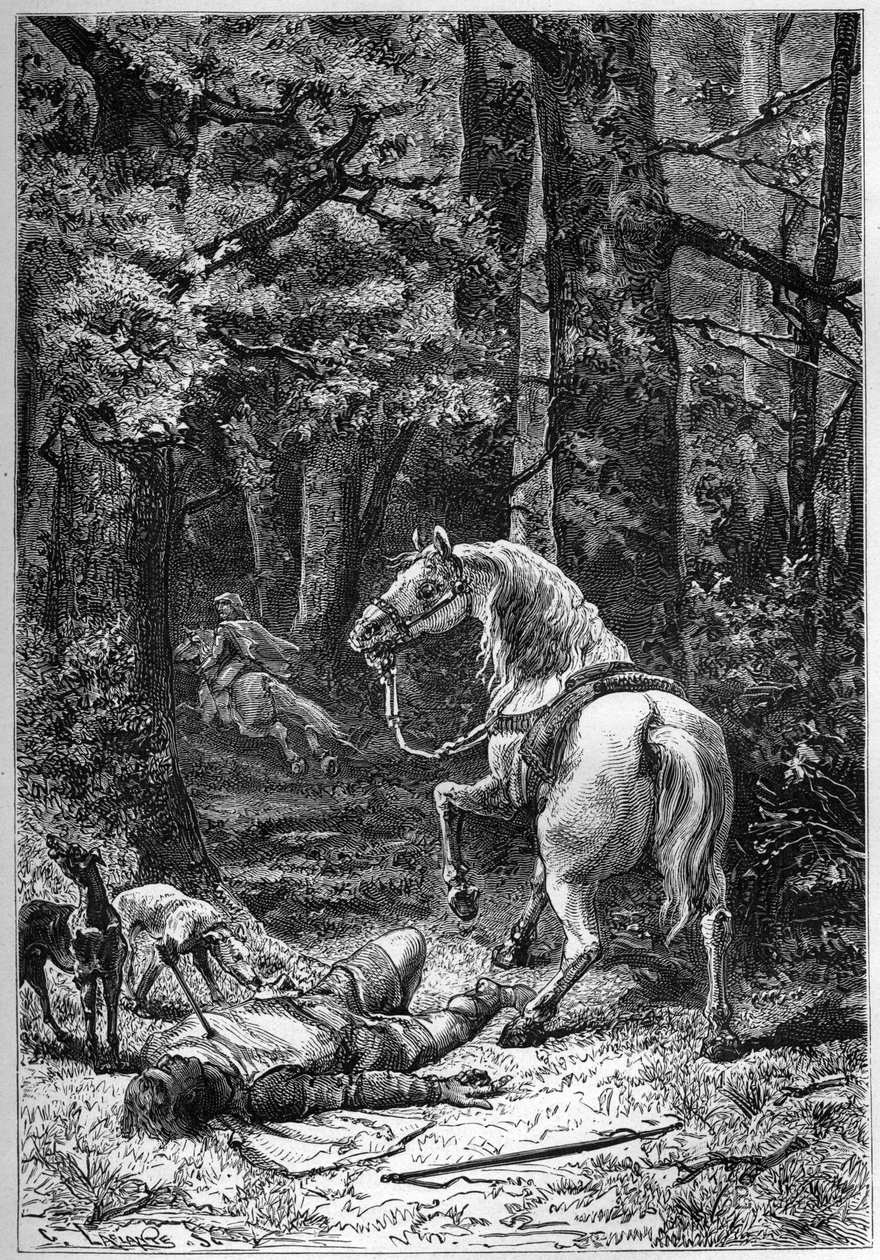 Rufus død, Vilhelm den røde (kong Vilhelm II) drept av en pil mens han jaktet i New Forest av Unknown artist
