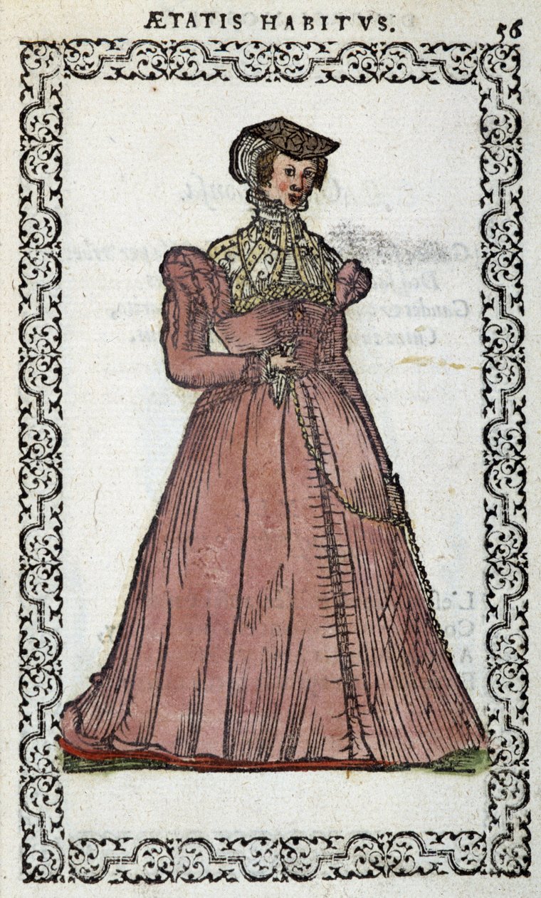 Fransk dame - i "" Habits et effigies"" av Jean Sulperius av Unknown artist