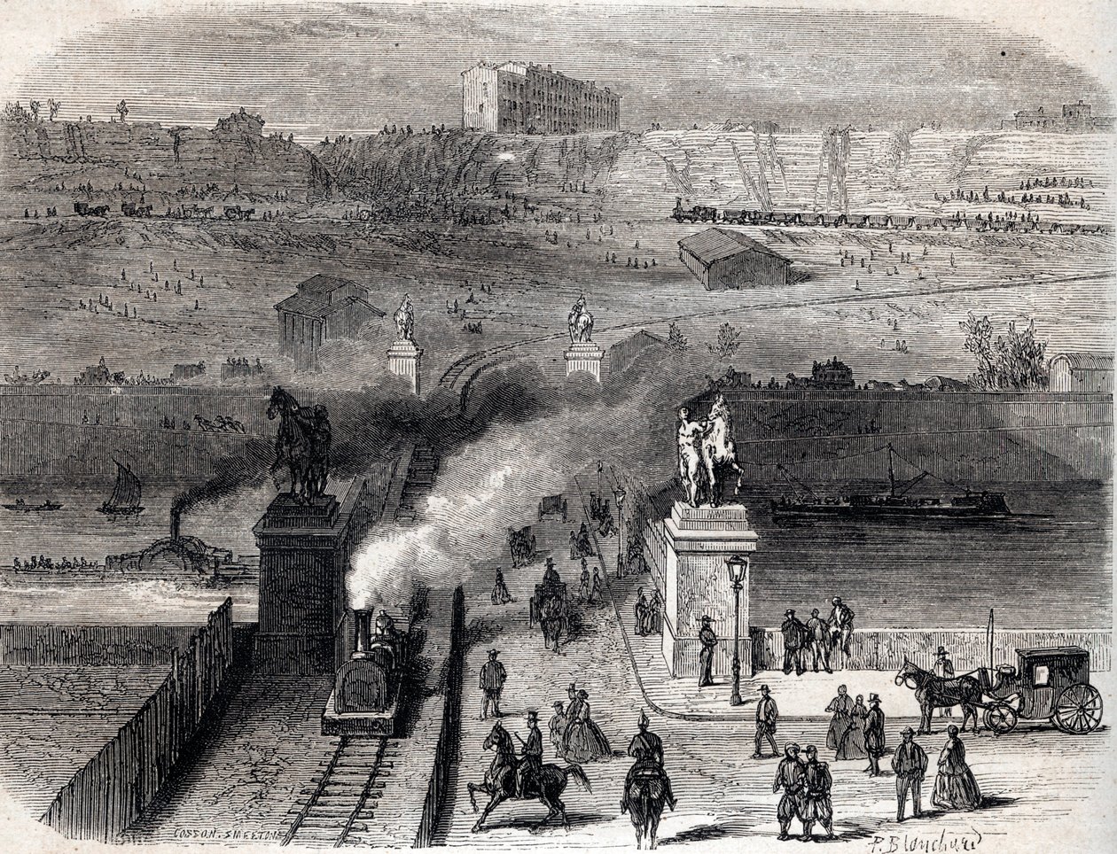 Demolition of the Trocadero in Paris in 1866 - Demolition of Tracadero in Paris in 1866 - av Unknown artist