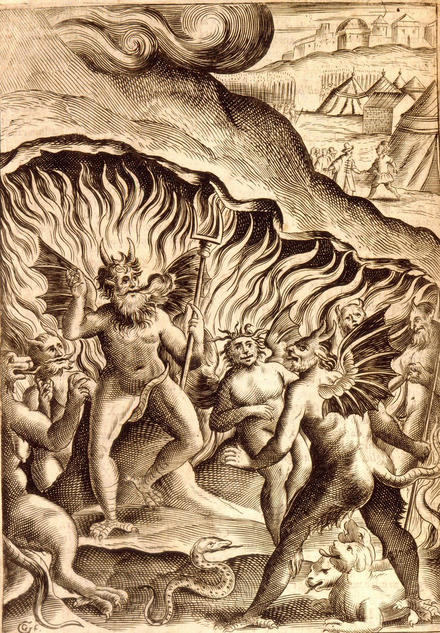 Beskrivelse av helvete etter et 1600-tallsverk. av Unknown artist