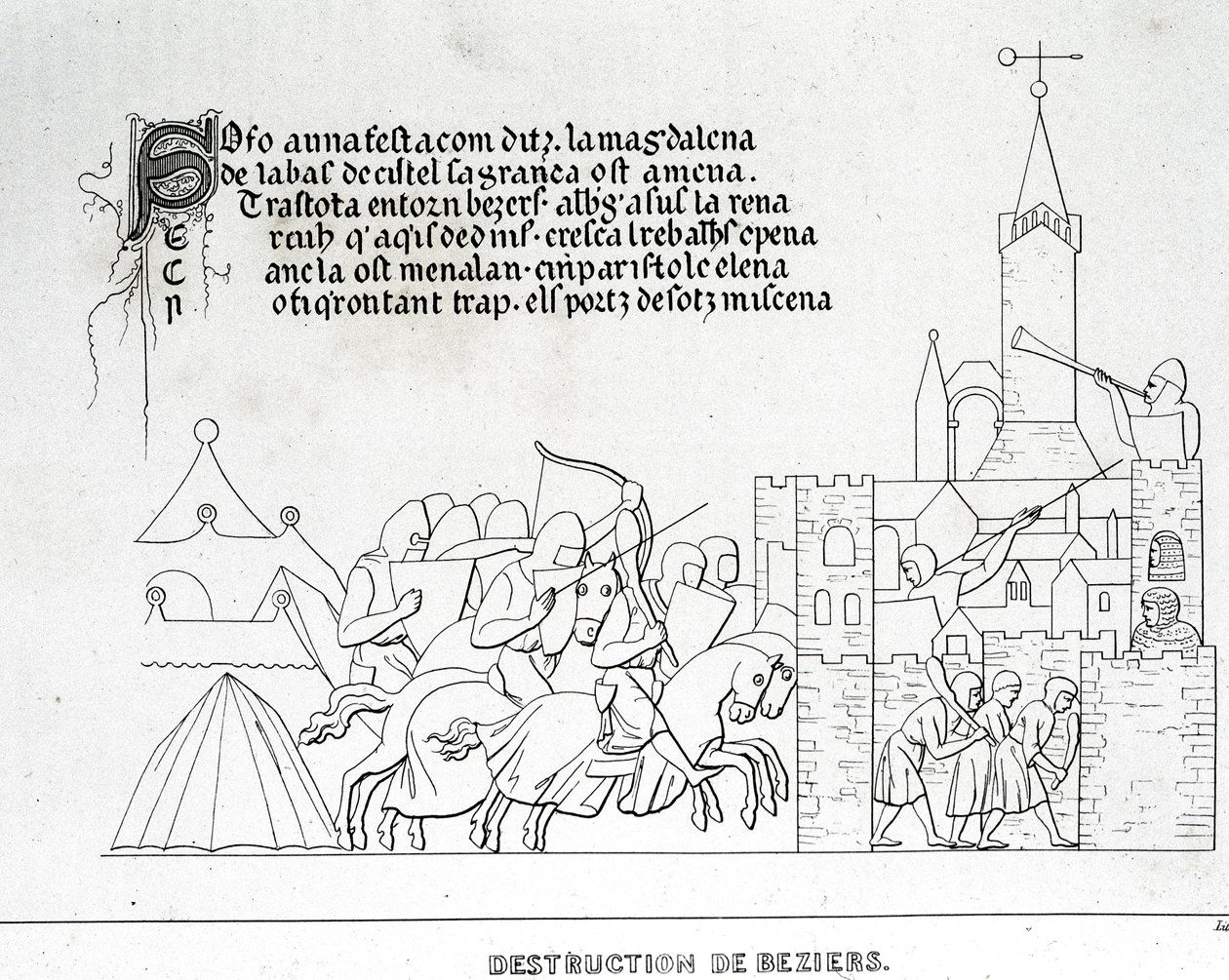 Ødeleggelse av Béziers av Unknown artist