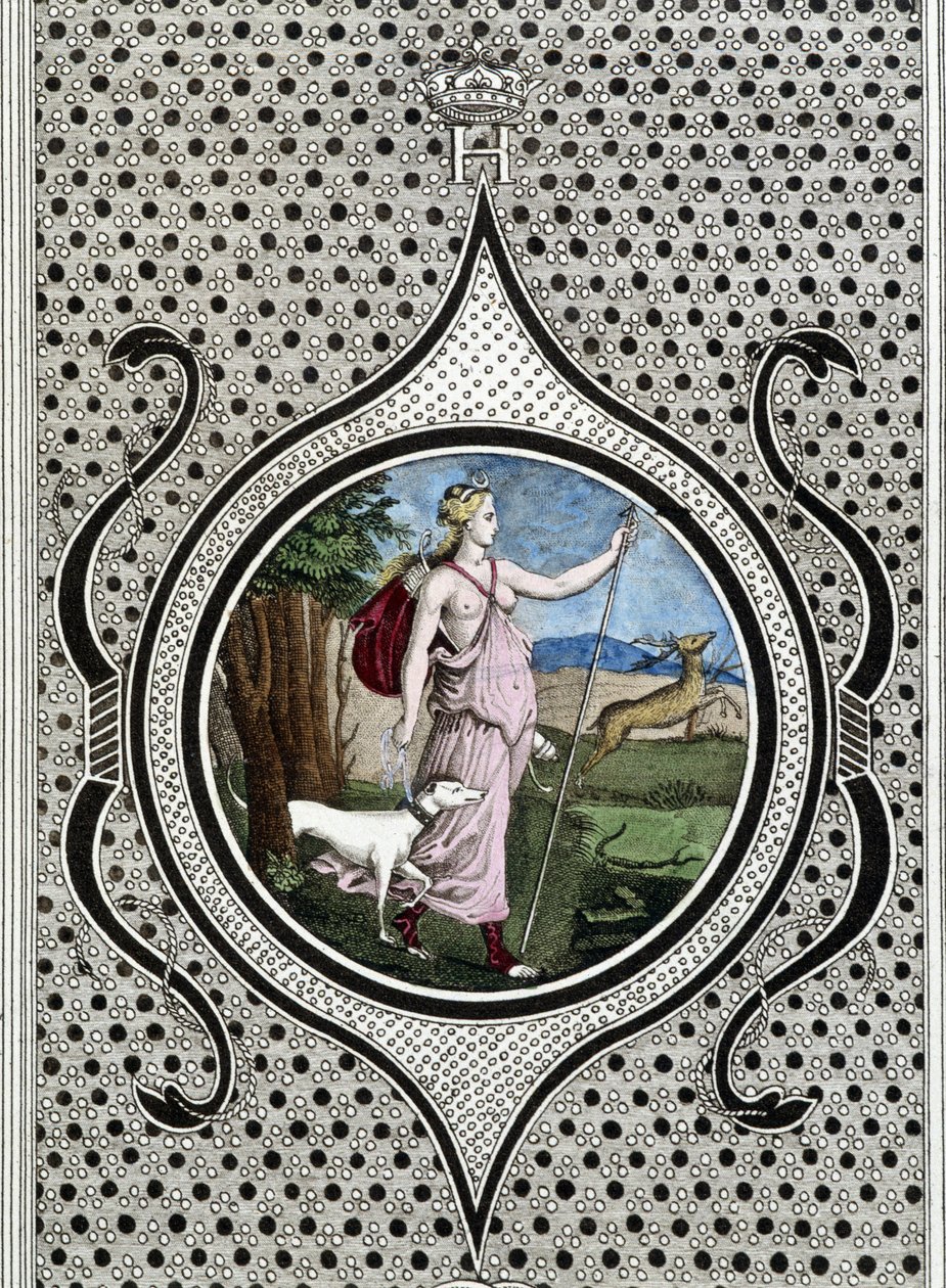 Diane (Artemis) jegerinne. 1800-talls gravering av Unknown artist