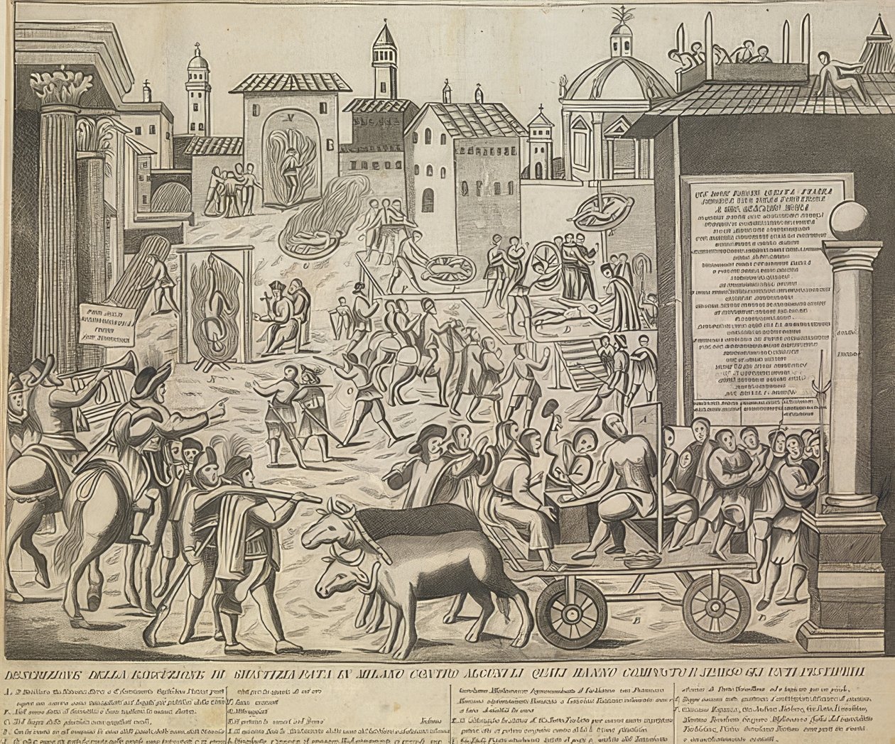 Den store milanesiske pesten i 1630. Rundt 1835 av Unknown