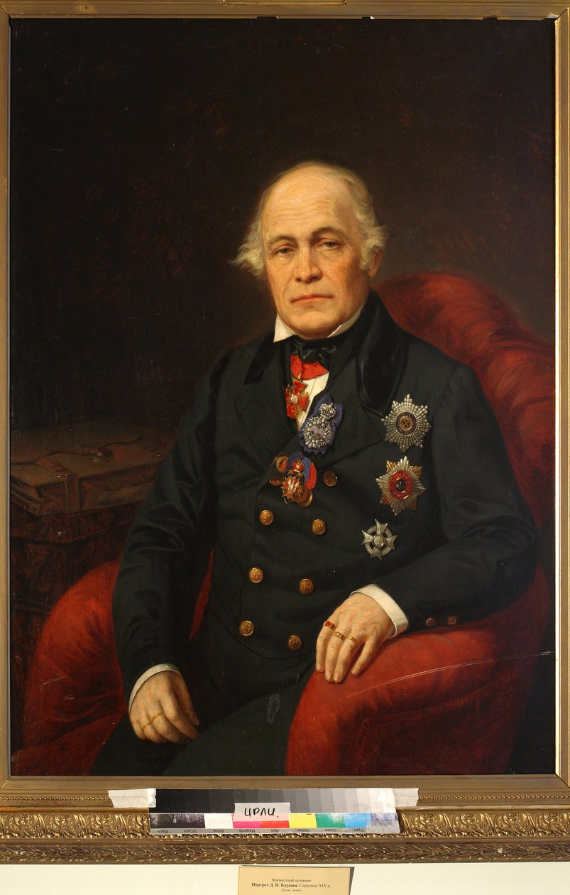 Dimitri Nikolaievitch Bloudov (Bludow ou Bloudoff) - Portrett av grev Dmitry Nikolayevich Bludov (1785-1864) - Anonym - Midt på 1800-tallet. - Olje på lerret - Institutt for russisk litteratur IRLI (Pushkin-huset), St. Petersburg av Unknown artist