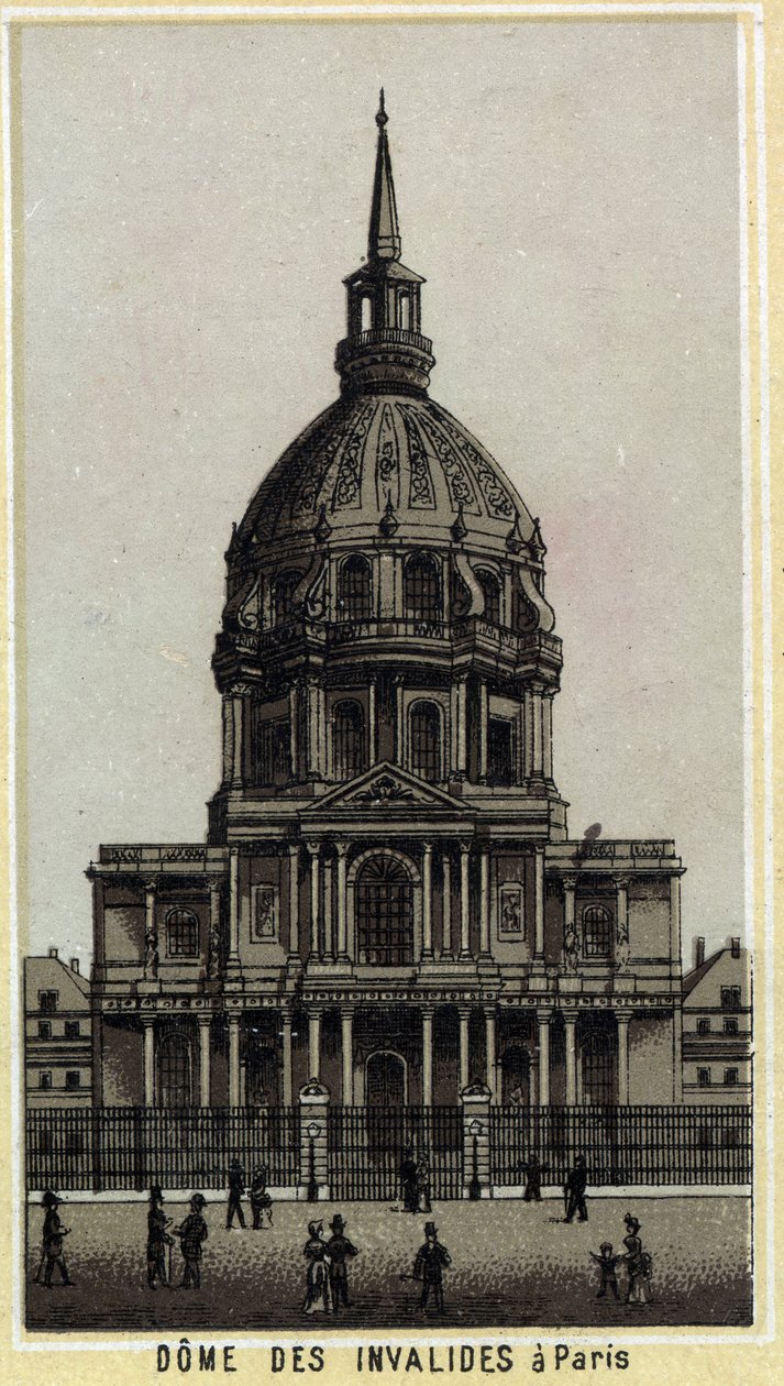 Dome des Invalides i Paris. Kromolitografi fra slutten av 1800-tallet. av Unknown artist