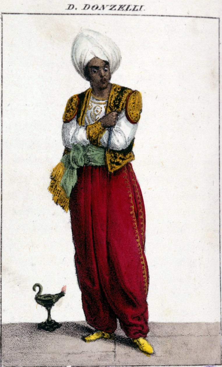 Domenico Donzelli (1790 - 1873), italiensk tenor, representert i Otello av Gioacchino Rossini. La Scala av Unknown artist
