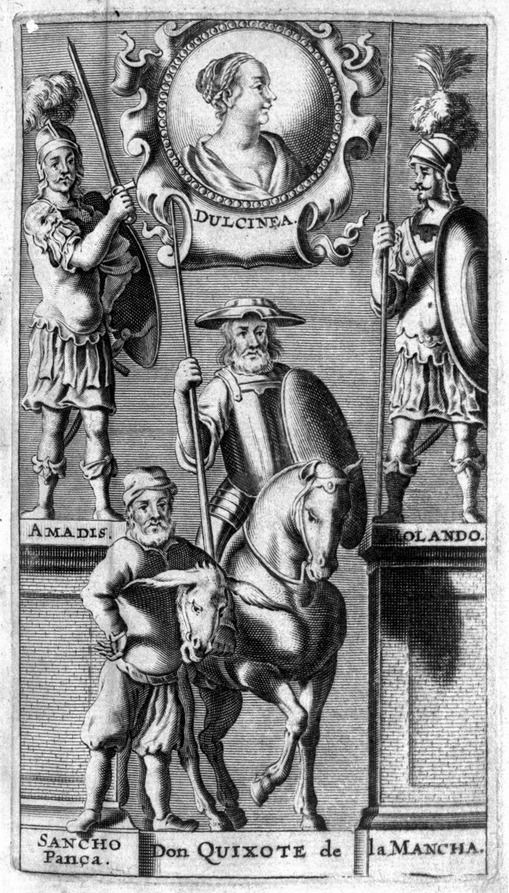 Don Quixote de Cervantes. Frontispice til utgaven av Amberes av Unknown artist