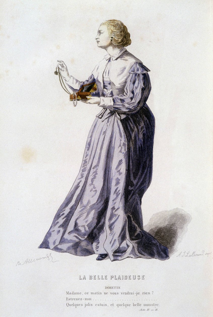 Dorette i ""den vakre pleader"" (av Bois Robert i 1654), i ""Fransk teater på 1500- og 1600-tallet før Moliere"" av Edouard Fournier. av Unknown artist