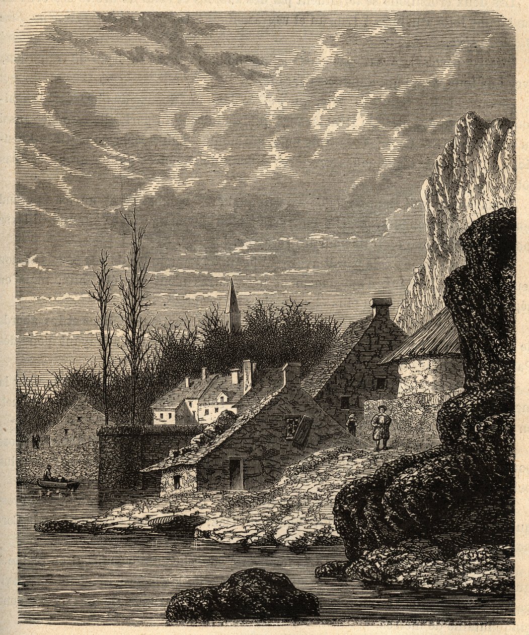 Douarnenez - Finistere - Bretagne - gravering i "" PATRIE" - BESKRIVELSE PECTURESSE DE LA FRANCE EN 6 BIND AV LUCIEN HUARD - slutten av 1800-tallet av Unknown artist