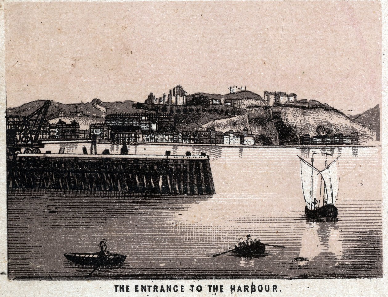 Dover, England: Entrance to the harbour (harbor) of Dover. in “” The world illustrates 168 views”” Undated (late 19th century) av Unknown artist