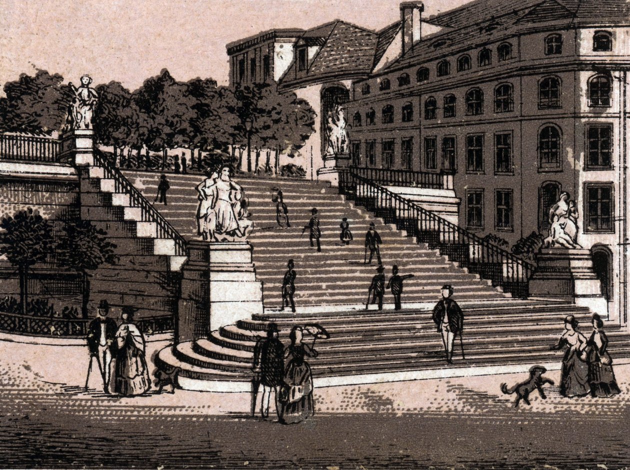 Dresden, Germany: view of the Bruhlsche Terrace (Bruhlsche Terrace in Dresden). in “” The world illustrates 168 views”” Undated (end of 19th century) av Unknown artist