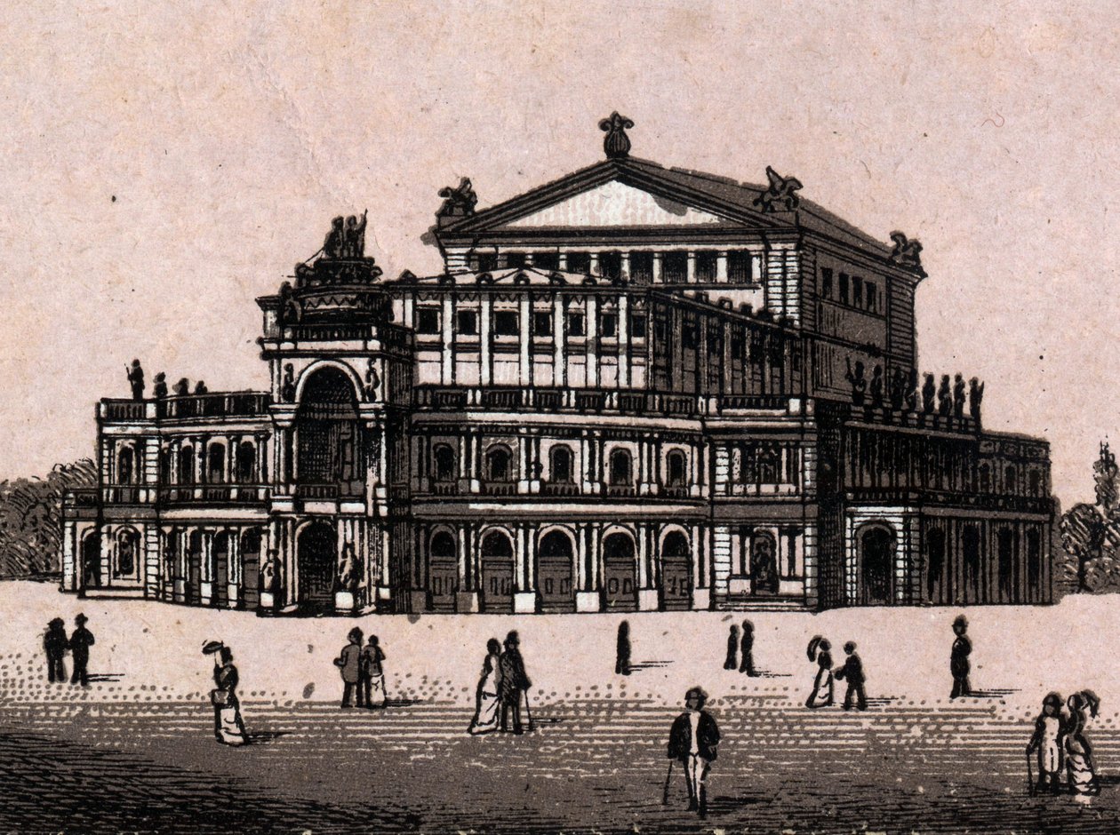 Dresden, Tyskland: utsikt over Det kongelige teater i Dresden. i "" Verden illustrerer 168 visninger"" Udatert (slutten av 1800-tallet) av Unknown artist