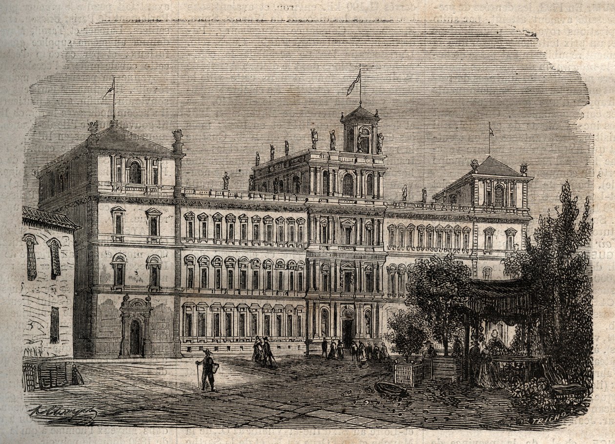 Hertugpalasset i Modena på 1800-tallet - Hertugpalasset 1634 - Hertugpalasset i Modene av Unknown artist