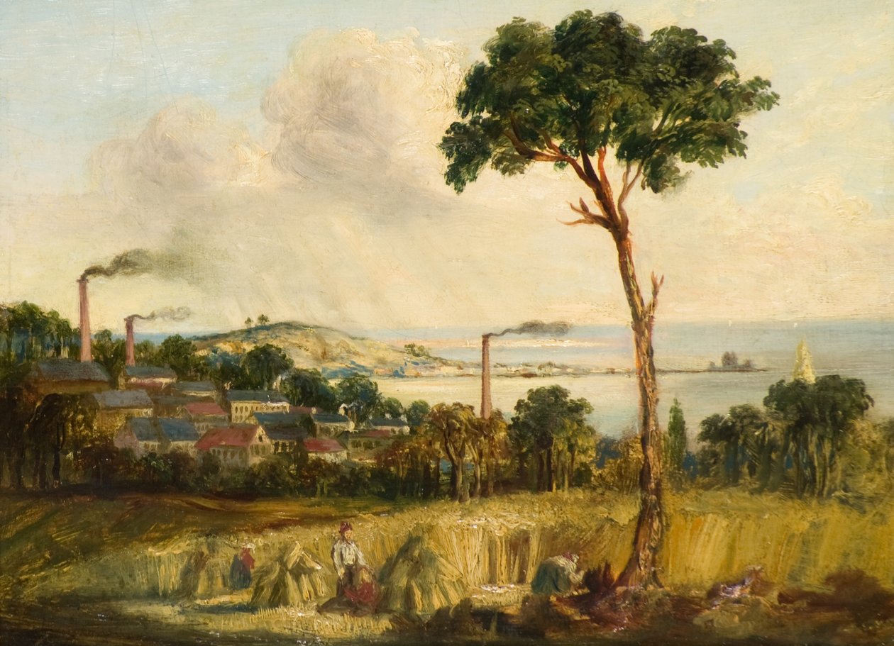 Dundee fra Balgay Hill, ca. 1824 (olje om bord) av Unknown artist