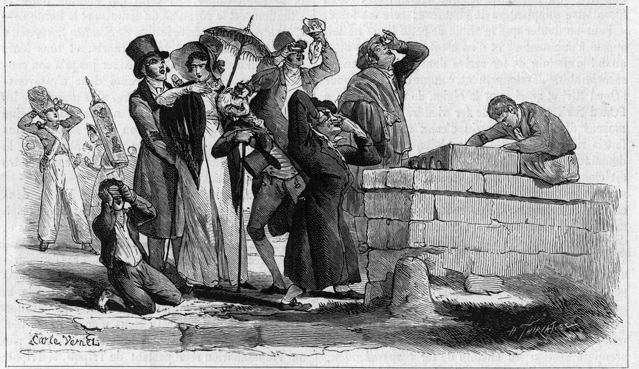Eclipse lovers: the population of Paris observing the eclipse de Soleil of September 7 av Unknown artist