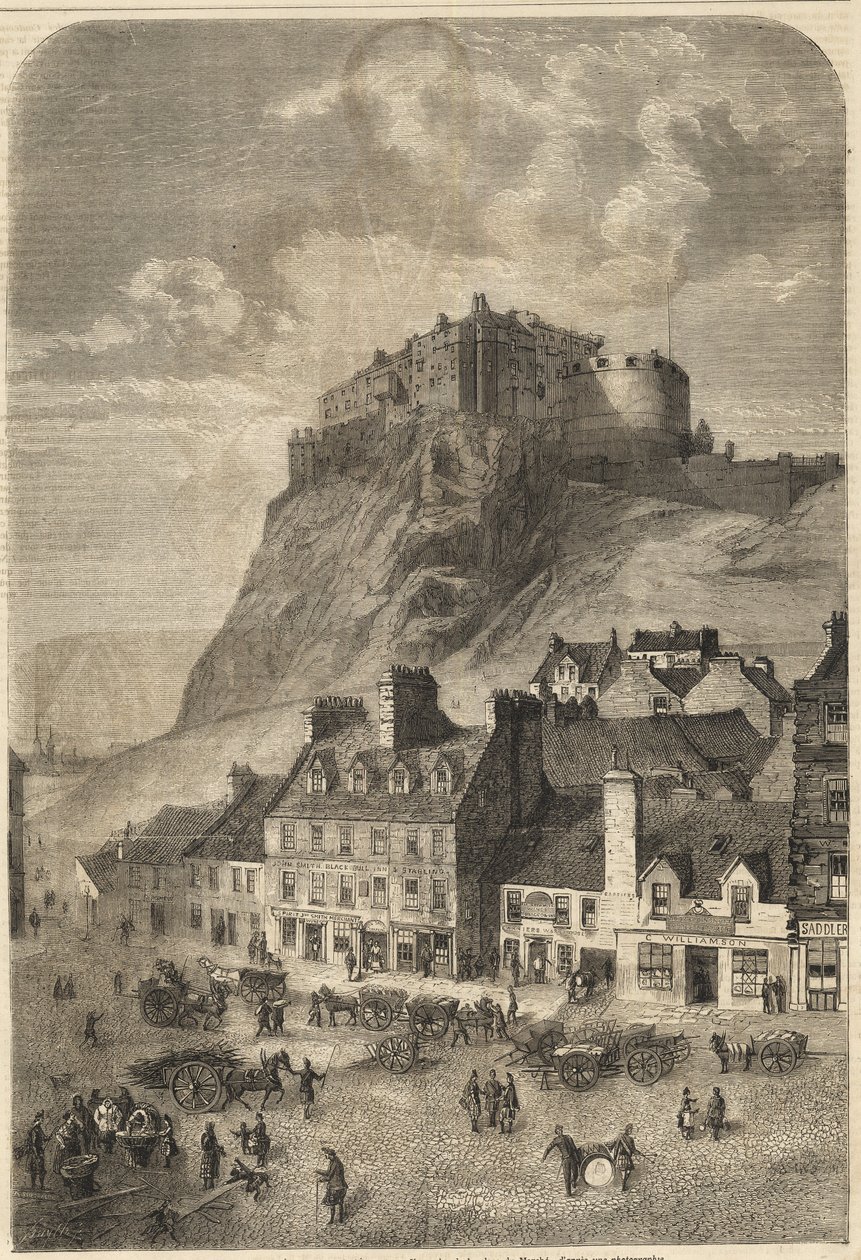 Edinburgh Castle - Edinburgh Castle i Skottland - 1864 av Unknown artist