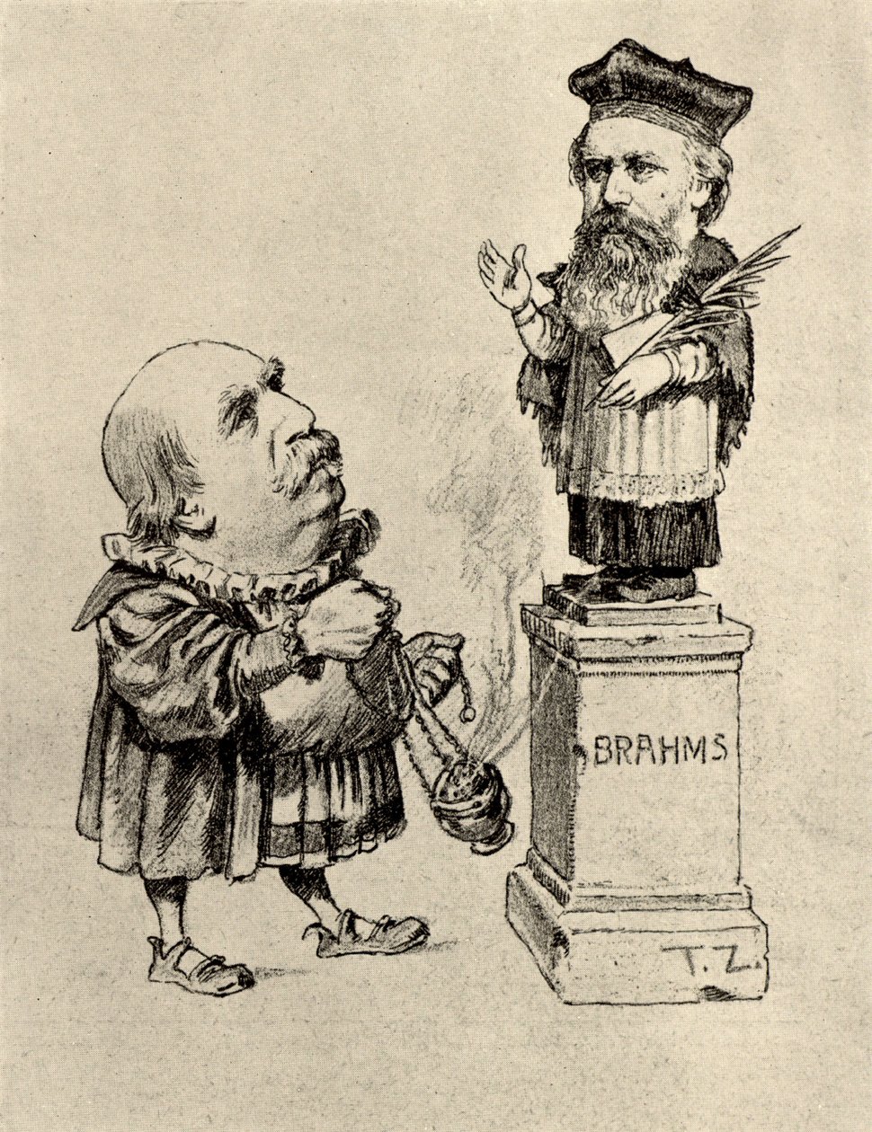 Eduard Hanslick (1825-1904) østerriksk musikkritiker, tilbad Brahms på en pidestall av Unknown artist