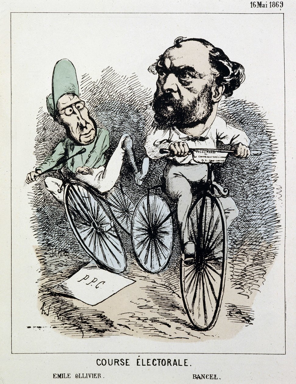 Valgløp for sykkel: Emile Ollivier og Bancel av Unknown artist