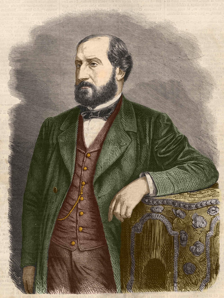 Emile Augier , fransk dramatiker (1820 - 1889). av Unknown artist